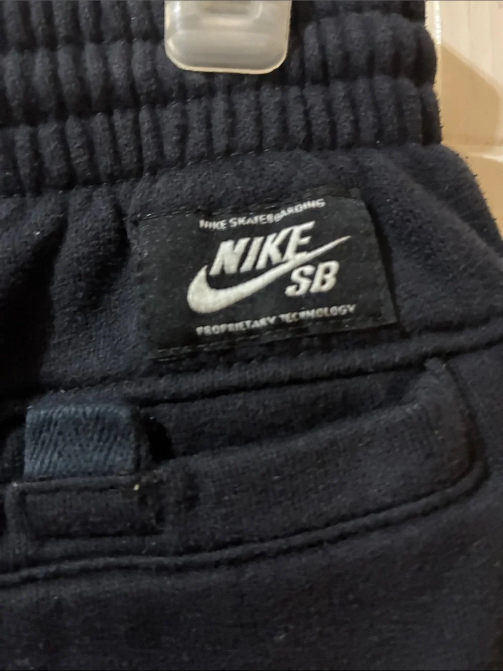 Nike Kids Navy Blue Sweatpants with White SB Logo